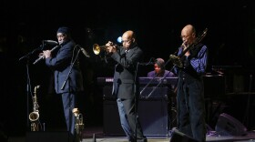 Bennie Maupin, Eddie Henderson, Julian Priester perform at the 13th annual "A Great Night in Harlem" gala concert, presented by The Jazz Foundation of America to benefit The Jazz Musicians Emergency Fund, at The Apollo Theater on Friday, Oct. 24, 2014, in New York.