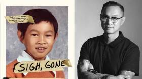 Composite image of Sigh Gone book jacket and author Phuc Tran