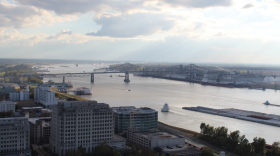 A view of the Mississippi River and downtown Baton Rouge from the Louisiana State Capitol’s observation deck. Photo taken Nov. 12, 2021.