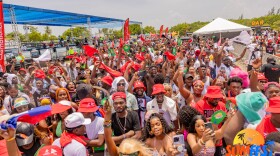 Attendees at Sumfest Mizik 2023 at Virginia Key Beach