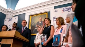 Sen. Richard Blumenthal (D-CT) speaks during a news conference on the Kids Online Safety Act at the U.S. Capitol on July 25, 2024 in Washington, DC. Proponents of the bipartisan Kids Online Safety Act, say the bill aims to protect children from online harms for the first time since 1998. It has support from parents' groups, advocacy organizations, and companies like Microsoft, X, and Snap.