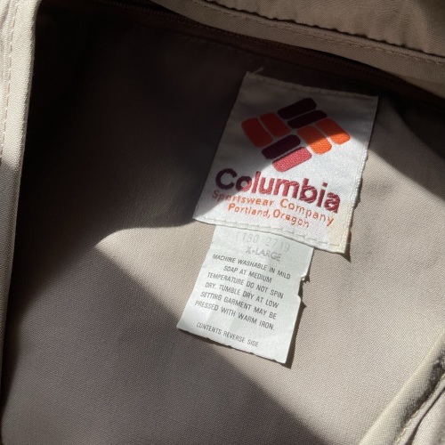 美品 USA製 Golden Bear×テイラースティッチ XL MOTO レザー ジャケット 茶系・70s Columbia コロンビア フィッシング ベスト ベージュ系 XL _e0337274_21574585.jpeg