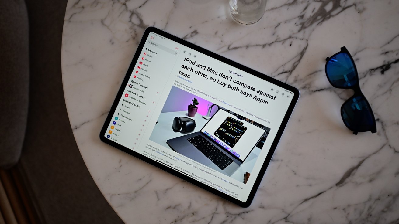 Reading Apple News on the new iPad Air