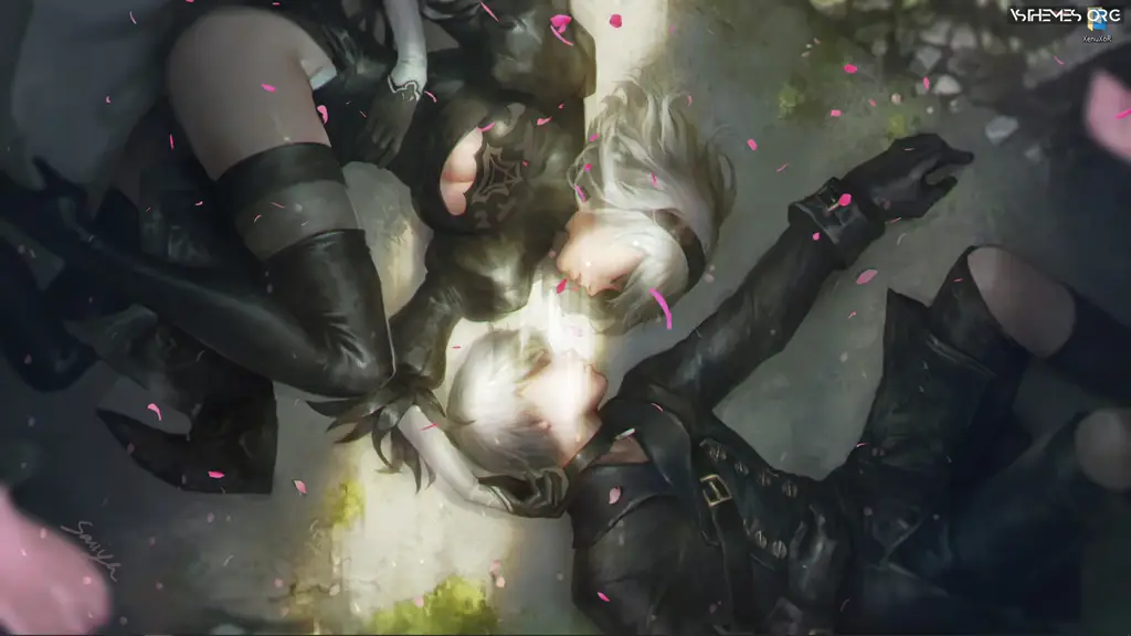 Video demonstration: Live wallpaper «2b and 9s from nier automata»