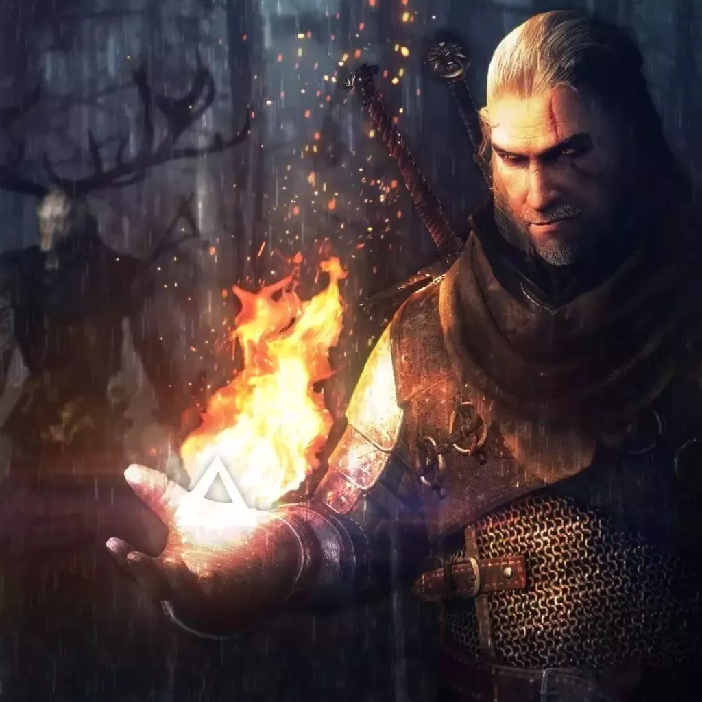 Live wallpaper Geralt in the Dark Forest - Witcher