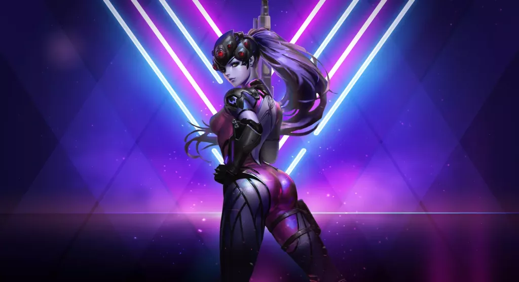 Live wallpaper Widowmaker Neon Overwatch 4K