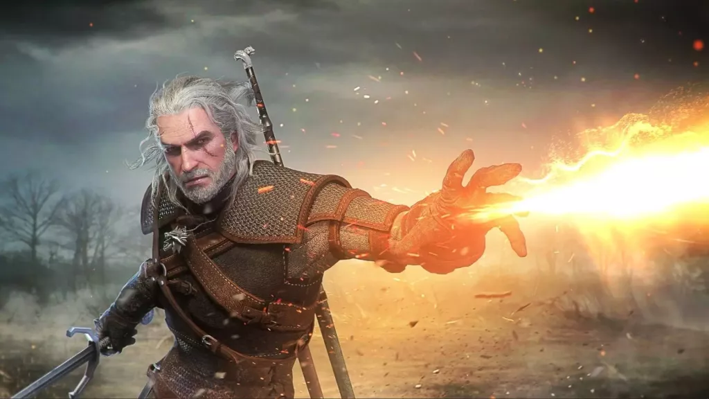 Live wallpaper Geralt uses Igni