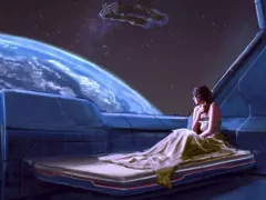 Lonely girl in a spaceship