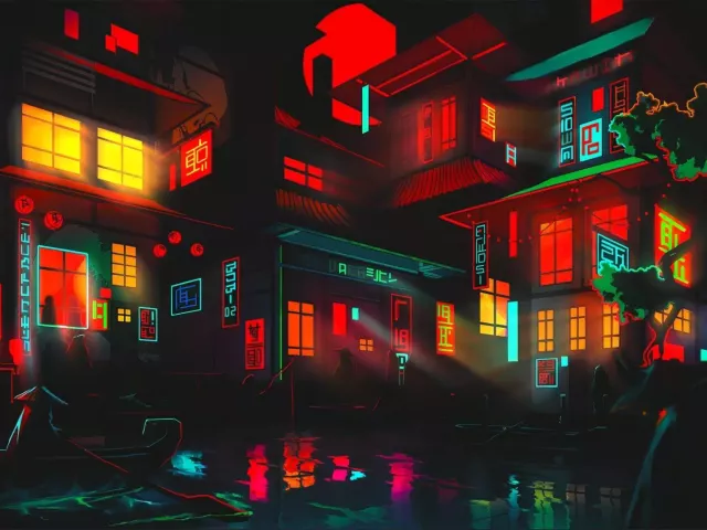 Live wallpaper «Night Chinatown»