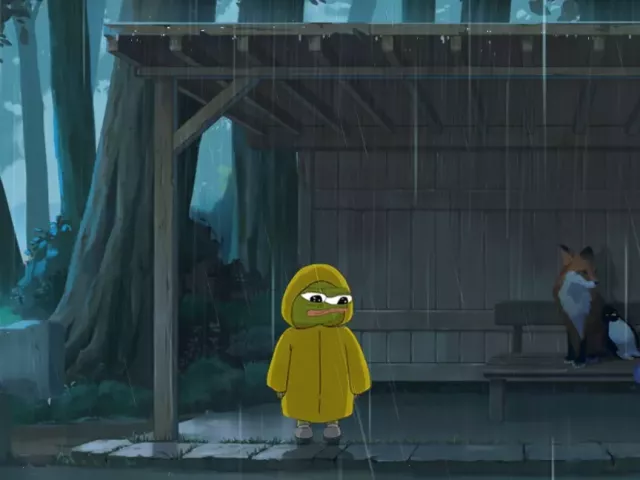 Live wallpaper «pepe in the rain»