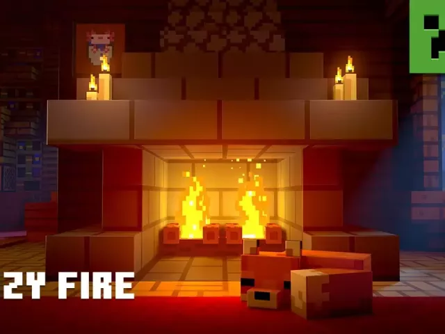 Live wallpaper «Minecraft Soothing Scenes - Cozy Fire»