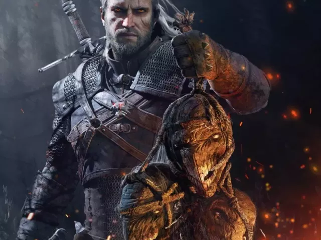 Live wallpaper «Geralt with the trophy - Witcher»