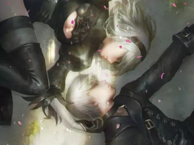 Live wallpaper «2b and 9s from nier automata»