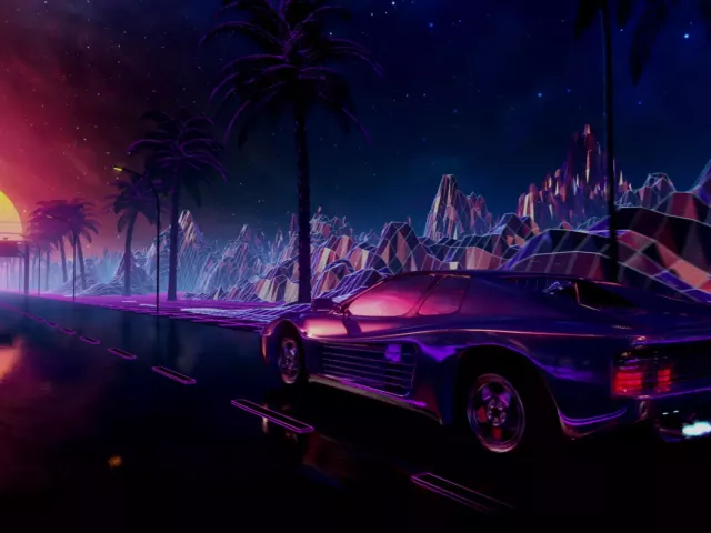 Live wallpaper «RetroWave - Testa Ride»