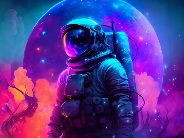 Live wallpaper «Neon Astronaut»