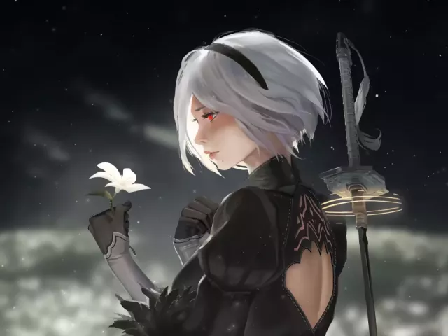 Live wallpaper «2B Voice of Memories - Nier Automata 4K»