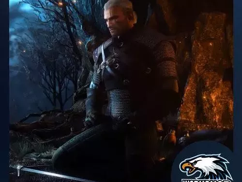 Live wallpaper «Geralt at the Cave at night - The Witcher 3»