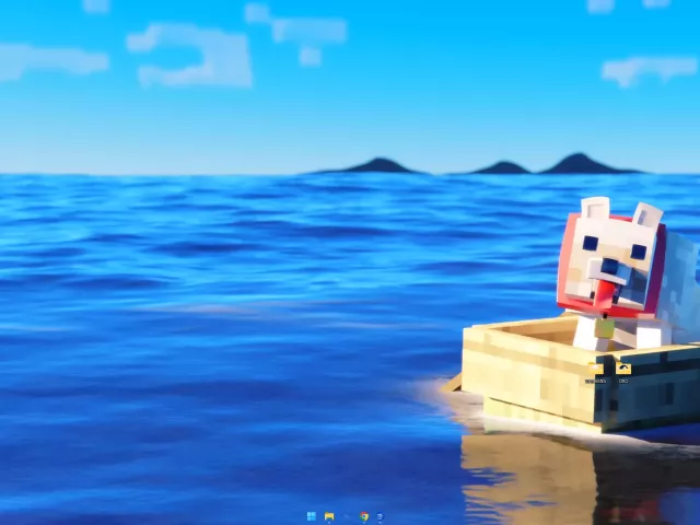 Live wallpaper «Minecraft Dog in the ocean 4k»