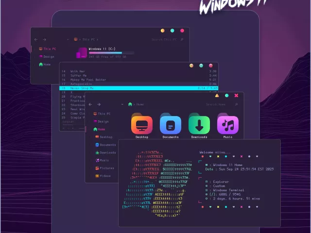 Theme «Syntwave 84» for Windows 11