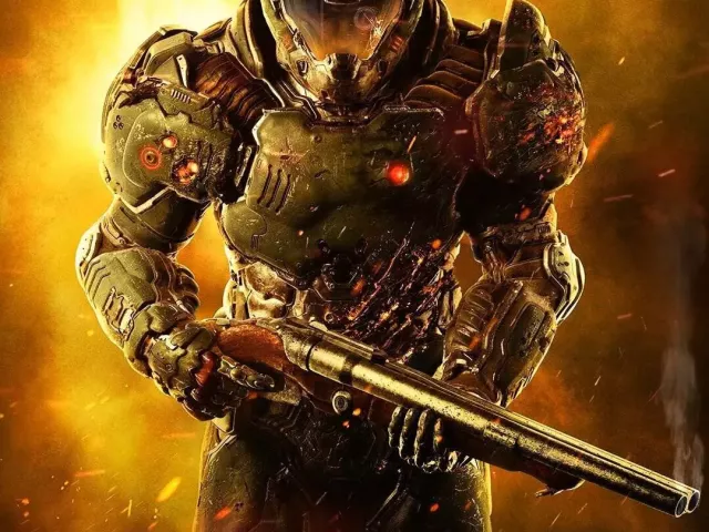 Live wallpaper «Infantryman with a shotgun - Doom»