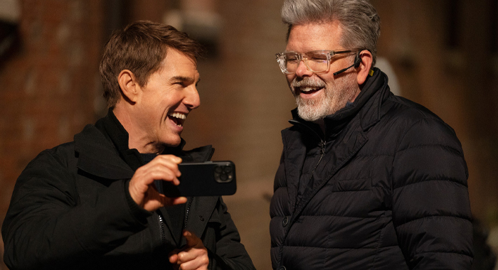 Tom Cruise and director Christopher McQuarrie on the set of Mission: Impossible - Dead Reckoning Part One (2023)