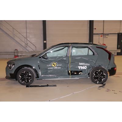 Kia Niro - Side Mobile Barrier test 2022 - after crash