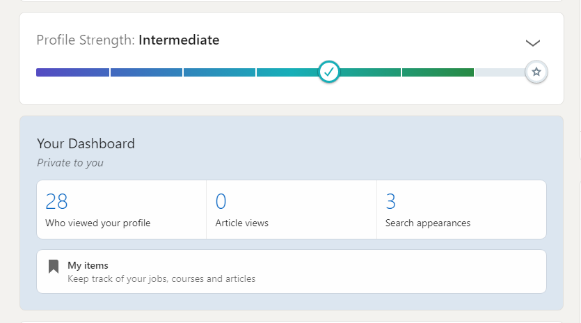 ProductLed LinkedIn profile strength