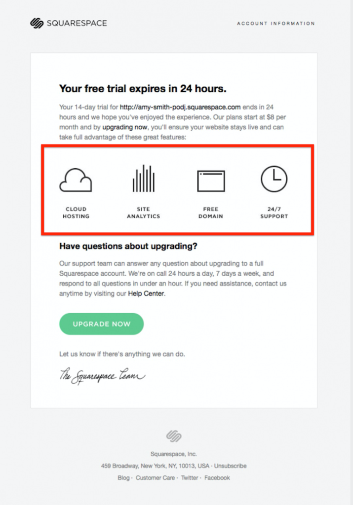 user onboarding email