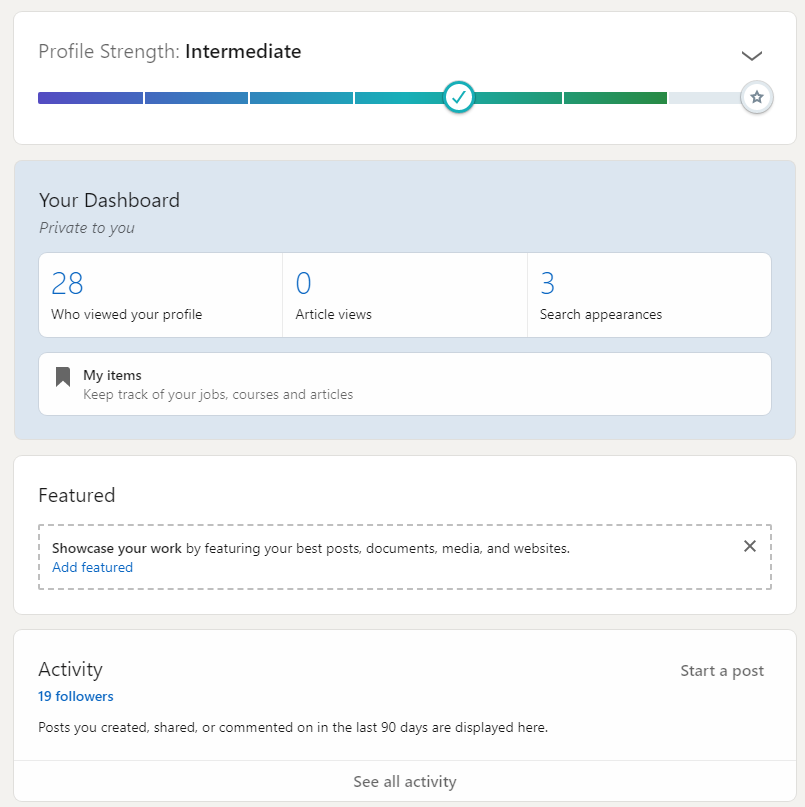 LinkedIn progress bar for a better user onboarding experience