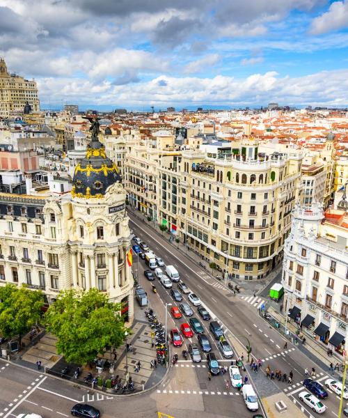 Csodás kilátás Madrid városára, Madrid-Barajas repülőtér közelében