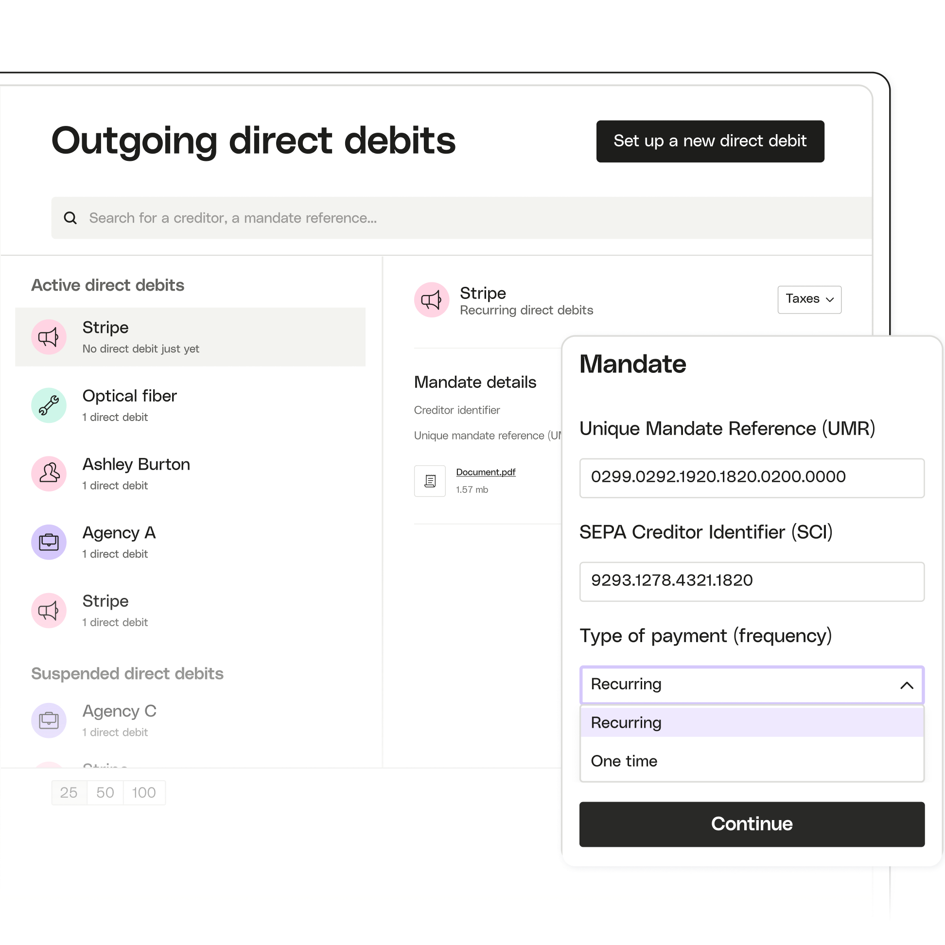 Peach Ui Topic Highlight Advanced Direct Debitect debit