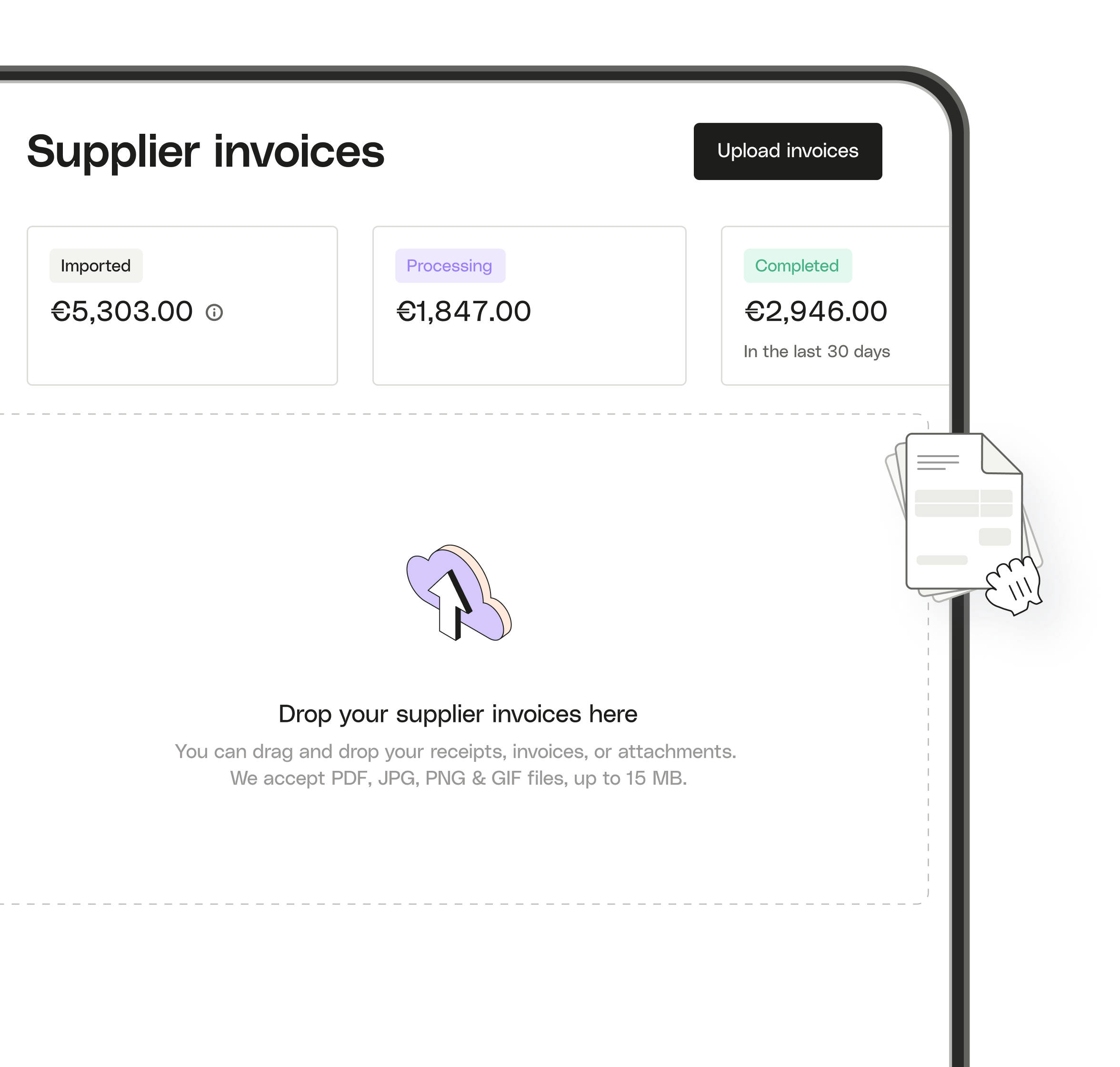 UI Evolution Drop Supplier Invoices