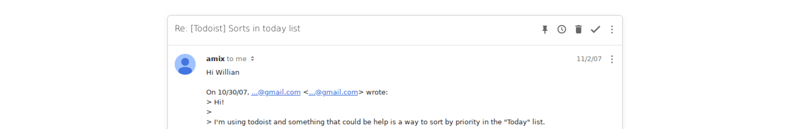 Todoist email