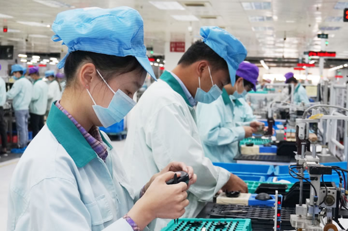 Assembly line for computer mice