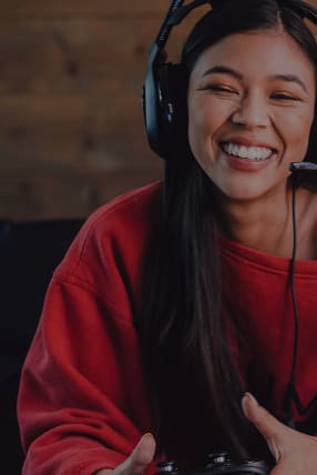 Person mit Headset