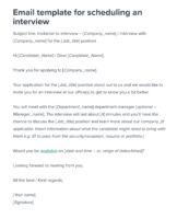 scheduling an interview email template