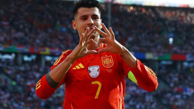 Álvaro Morata celebra su único gol en la Eurocopa 2024 ante Croacia