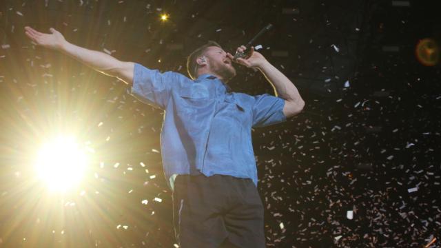 Imagine Dragons durante el concierto en el Monte do Gozo de Santiago de Compostela.