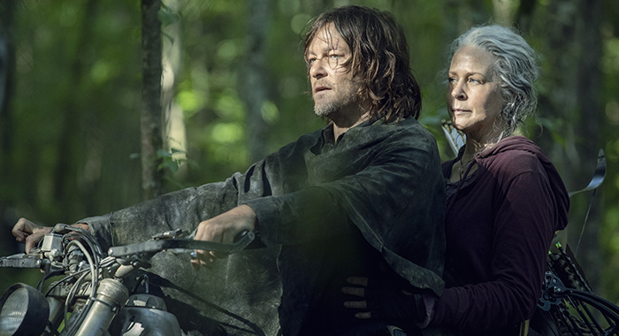 Norman Reedus as Daryl Dixon, Melissa McBride as Carol Peletier - The Walking Dead _ Season 10 - Photo Credit: Jackson Lee Davis/AMC