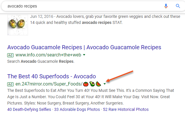 Google Ads emojis URLs