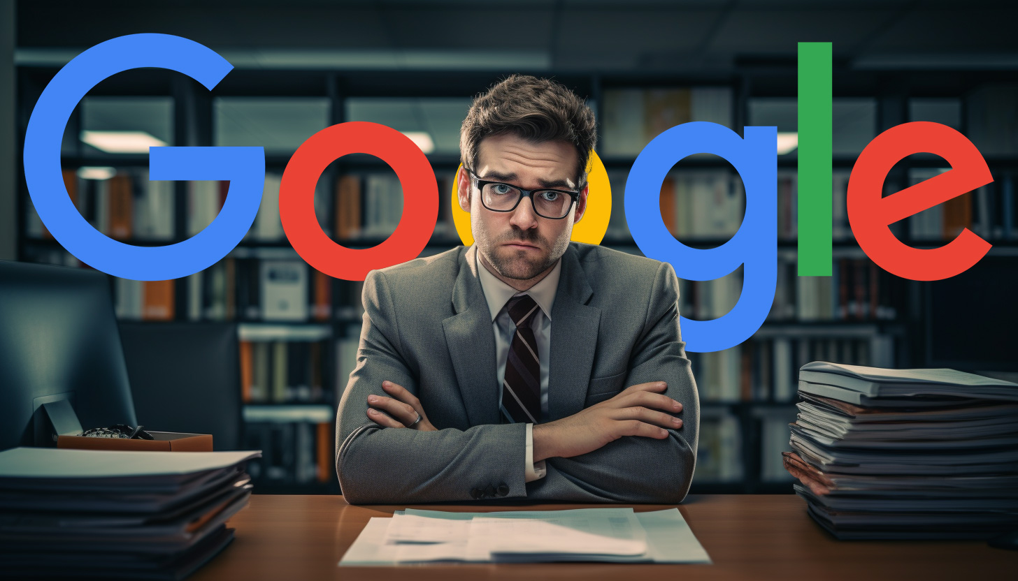 Man At Desk Google Logo