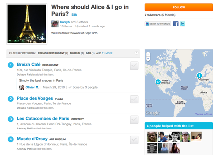 Foursquare List Suggestions Friends