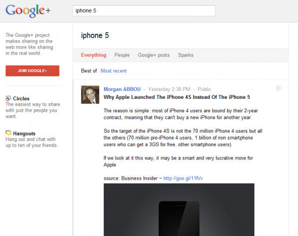 Iphone5 Google+