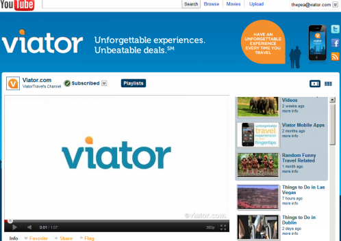 Viator's YouTube Brand Channel