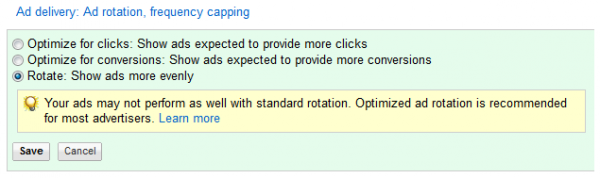 AdWords Ad Rotation Settings