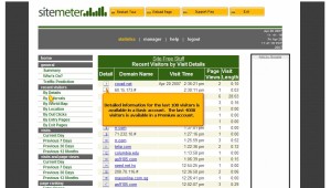 Sitemeter screenshot