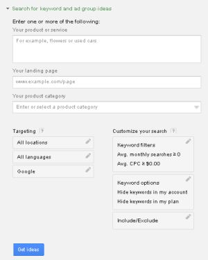 AdWords Keyword Planner