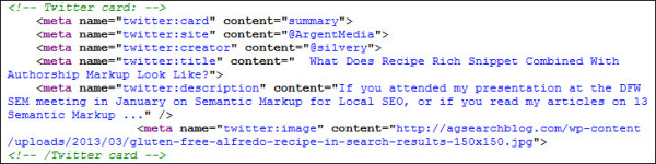 Example Code for Implementing Twitter Cards on a Blog