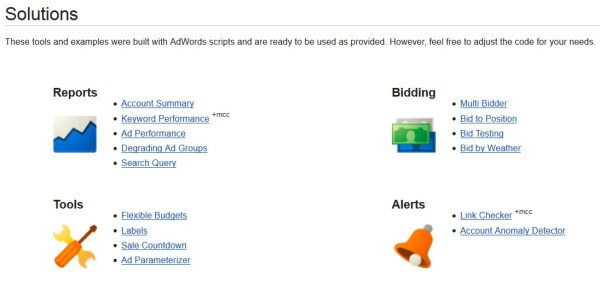 AdWords Scripts Solutions