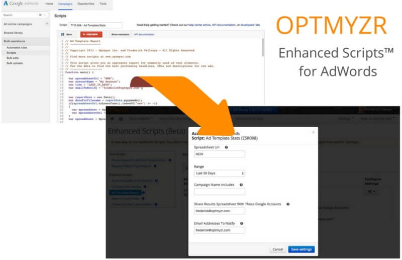 Optmyzr Enhanced Scripts for AdWords